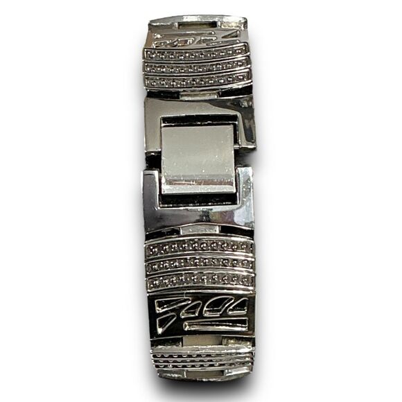 Geneva Y2K Vintage Platinum with Back & Crystal Rhinestones Tonneau Shaped Face main image 4